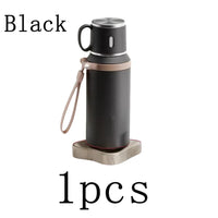 Stainless Steel Thermos Cup 600ml 24h Insulation Insulated Water Bottle with Cup Portable Handheld Tumbler for Camping Hiking