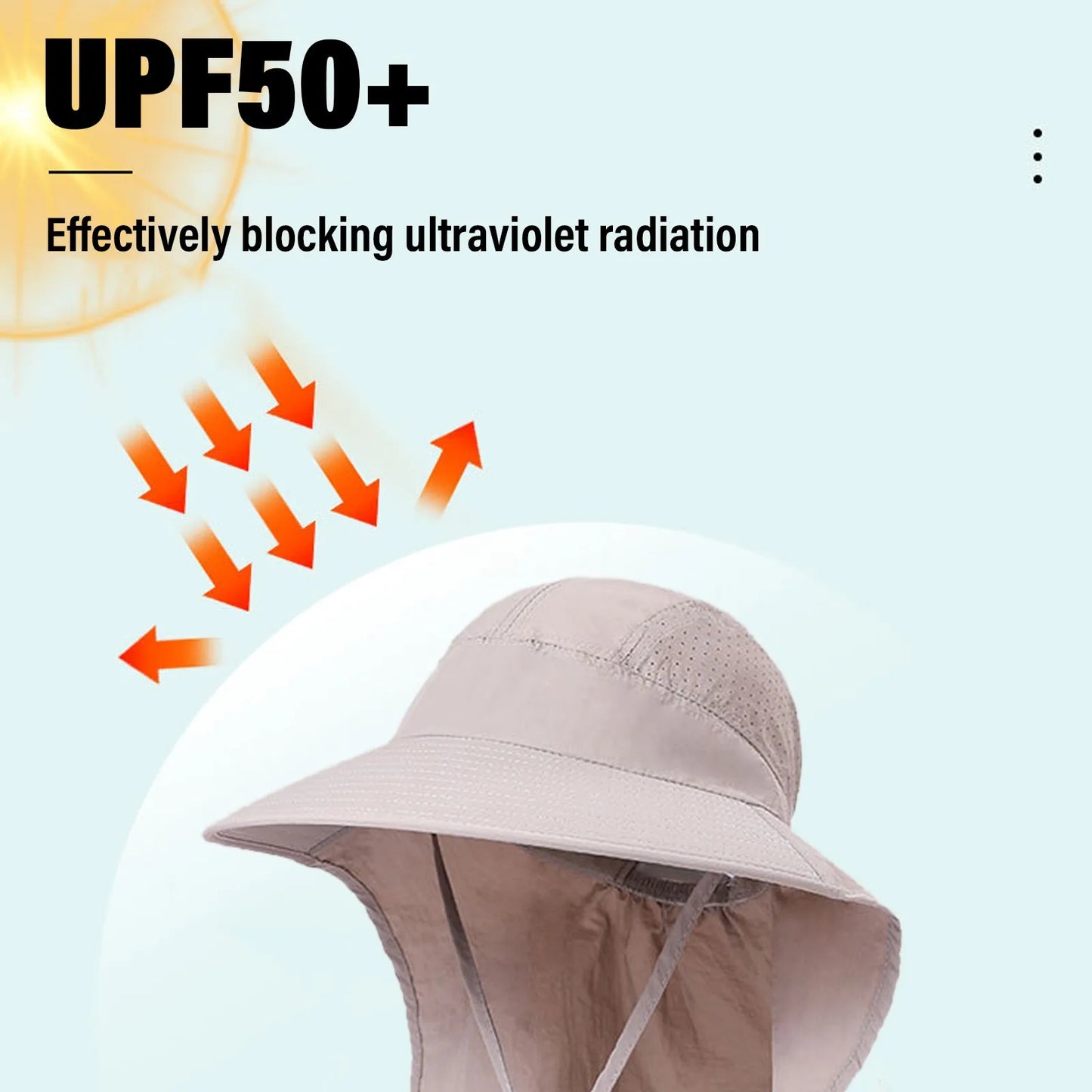 Women UPF50+ Sun Hat Neck Cover Wide Brim UV Protection Outdoor Hiking Fishing Beach Bucket Hat Cycling hat Fishing hat