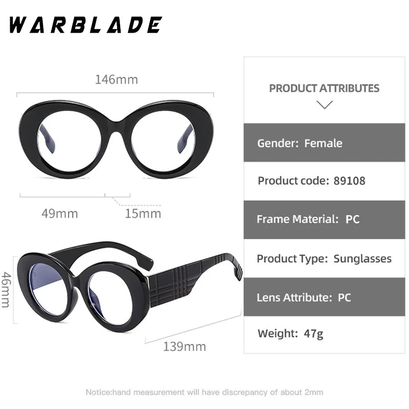 Retro Stripe Yellow Anti Blue Light Glasses For Women 2025 Luxury Brand Large Round Eyeglasses Frame Retro Transparent Glasses