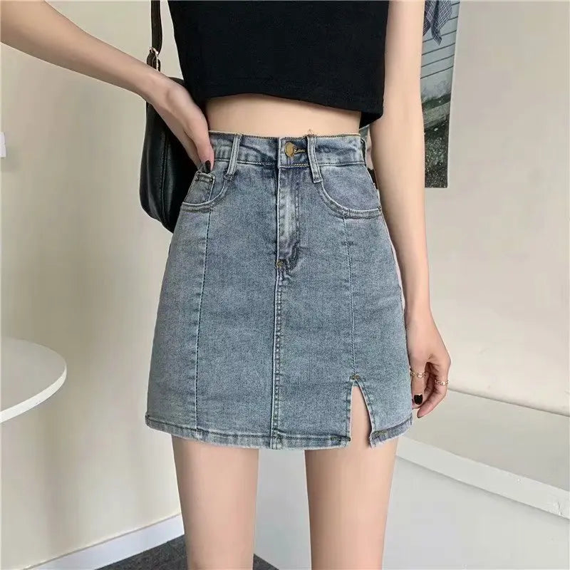 Feynzz Fashion New Summer Women High Waist Button Wigh Leg Jeans Shorts Casual Female Loose Fit Blue Denim Shorts