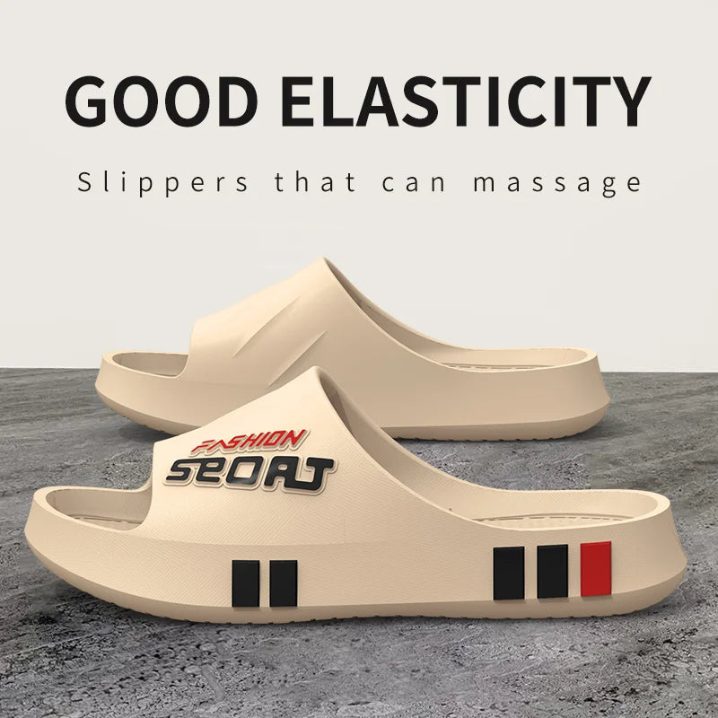 Men's Summer Thong Slippers Thick Bottom Anti-Slip Deodorant EVA Wear-Resistant Breathable Slip-On Sandals