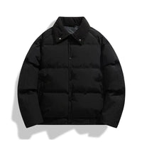 Winter Men's Cotton Jacket, Simple and Pure Color, Loose and Trendy,Versatile,Thickened Cotton Jacket,Stand Collar Cotton Jacket