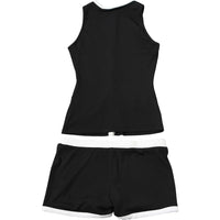 FZCSPEED Women's Vest Shorts Set Sleeveless Buttons Crew Neck Vest Top Mini Shorts 2-Piece Set Slim Fit Elegant Casual Summer