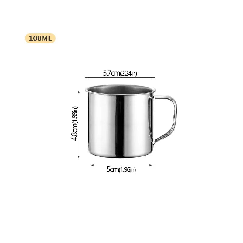 Stainless Steel Cup Portable Coffee Cup Camping Travel Mug Metal Coffee Mug Water Drinking Cup Milk Tea Cup Tumbler Water Mug