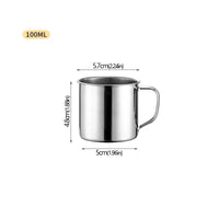 Stainless Steel Cup Portable Coffee Cup Camping Travel Mug Metal Coffee Mug Water Drinking Cup Milk Tea Cup Tumbler Water Mug