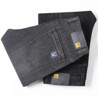 Jeans men straight tube loose 2024 autumn new item business elastic men's versatile casual pants trendy brand long pants men