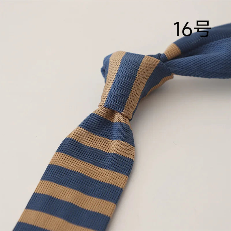 2025 New Striped Blue Neckties For Men Casual 6CM Narrow Ties Creative White Dots Neck Tie Wedding Party Accessories Cravat Gift