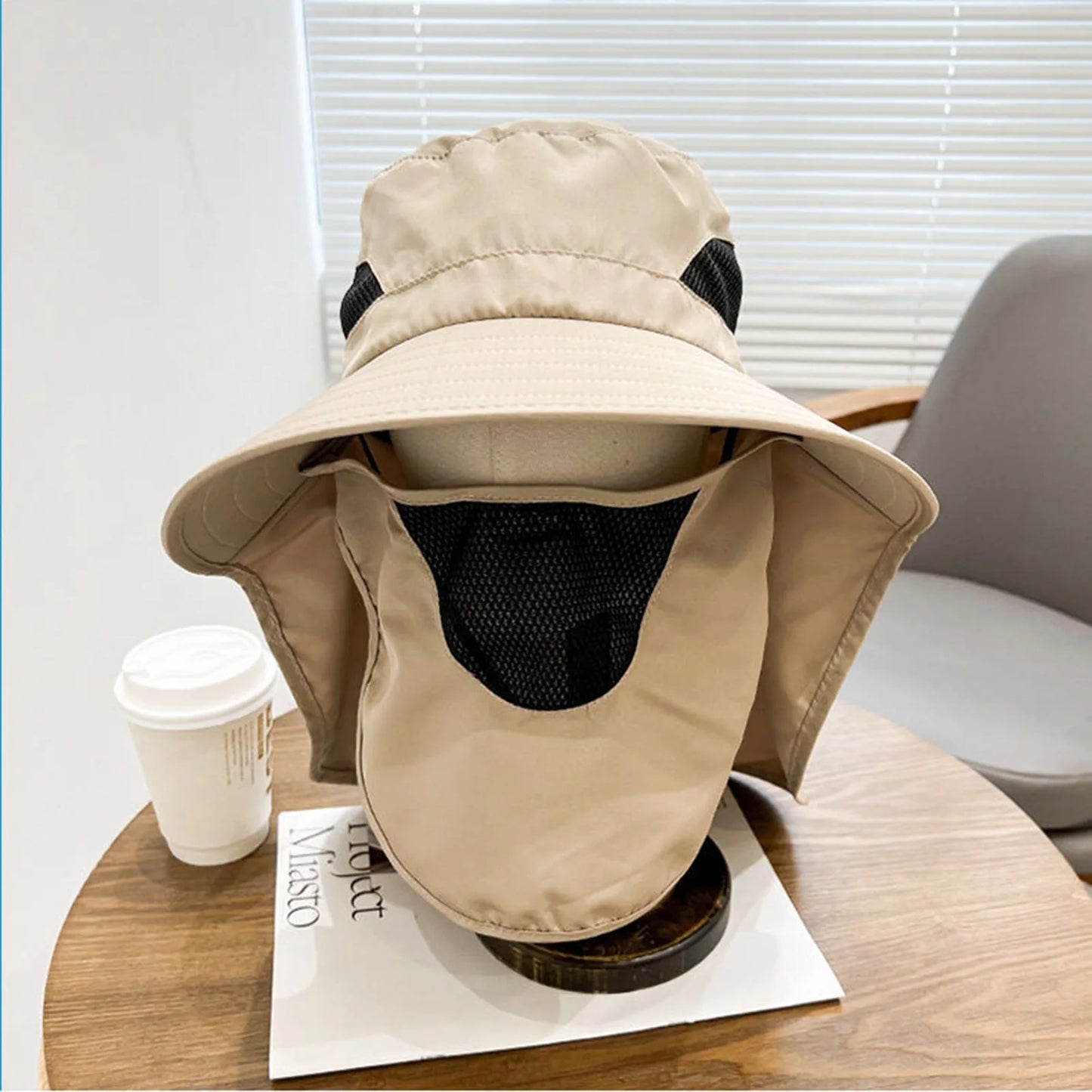 Outdoor Fishing Hat With Neck Flap Uv Protection Foldable Bucket Hats For Men Women Cycling Hiking Wide Brim Summer Sunshade Cap