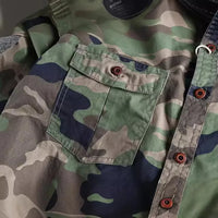 Male Single Breasted Shirts Turn Down Collar Long Sleeve Cardigan Men Shirt Loose Button Safari Style Slight Strech Print