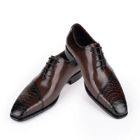 Men Fashion Handmade Dress Shoes Luxury Leather Oxford Shoes Daily Wear Men's Business Casual Office Shoes Coffee Black