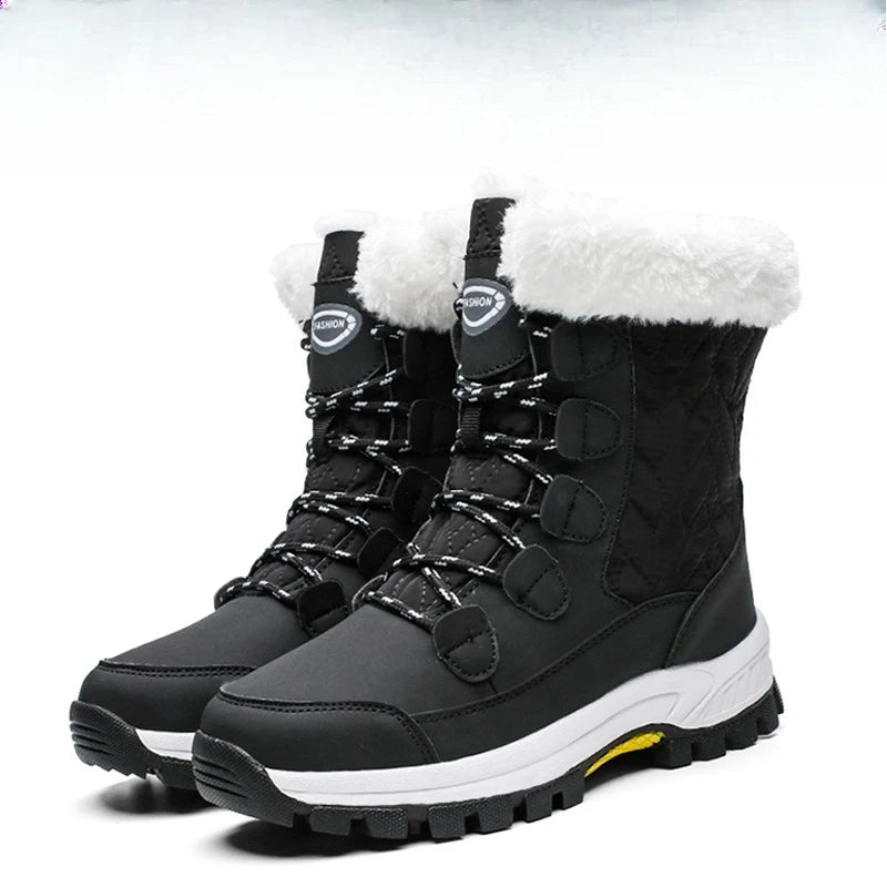 Winter Snow Boots, Outdoor Waterproof and Anti-slip, Thick and Warm, High-top Cotton Shoes, Women's Mid-calf Boots