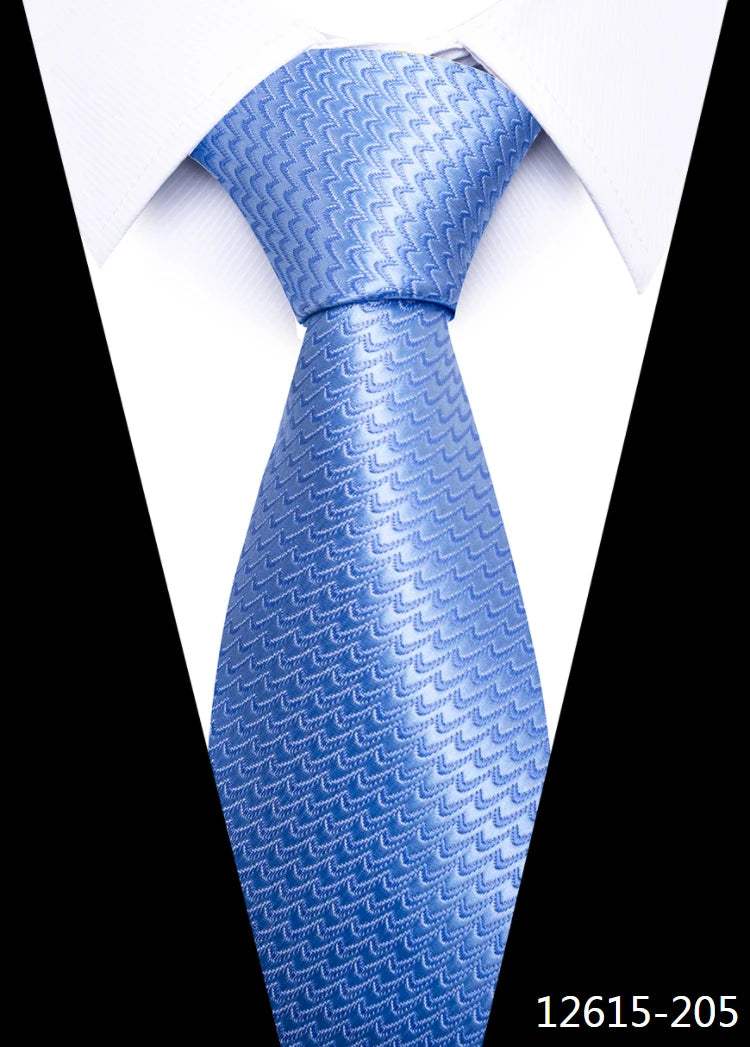 Newest Style 8 cm Necktie Man Blue Golden Striped Wedding Accessories Performance Tie Men Necktie Gravatas Fit Business