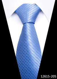 Newest Style 8 cm Necktie Man Blue Golden Striped Wedding Accessories Performance Tie Men Necktie Gravatas Fit Business
