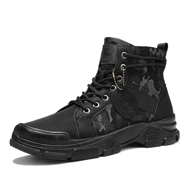 Boots For Men Autumn High Top Camouflage Desert Casual Flats Mens Boot Breathable Non Slip Work Shoes Zapatillas Hombre