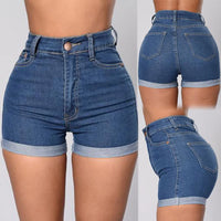 2022 Dark Blue Jean Shorts For Women Casual Sexy Hip Lift High Waist Denim Shorts Mujer Short Jeans Female