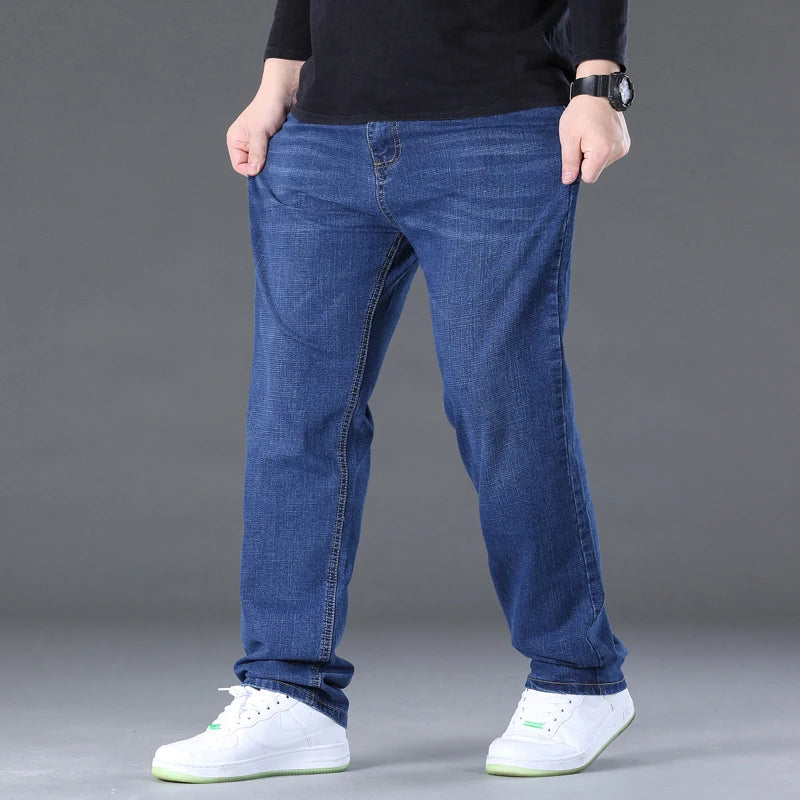 Jeans for Men Big Size 28-50 Denim Fabric Large Size Pants for Fat People 45-150kg Jeans Hombre Wide Leg Jeans Pantalon Homme