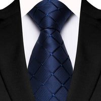 Luxury Men's Necktie 8cm Navy Blue Color Tie Jacquard Neck Ties for Man Business Wedding Party Gift