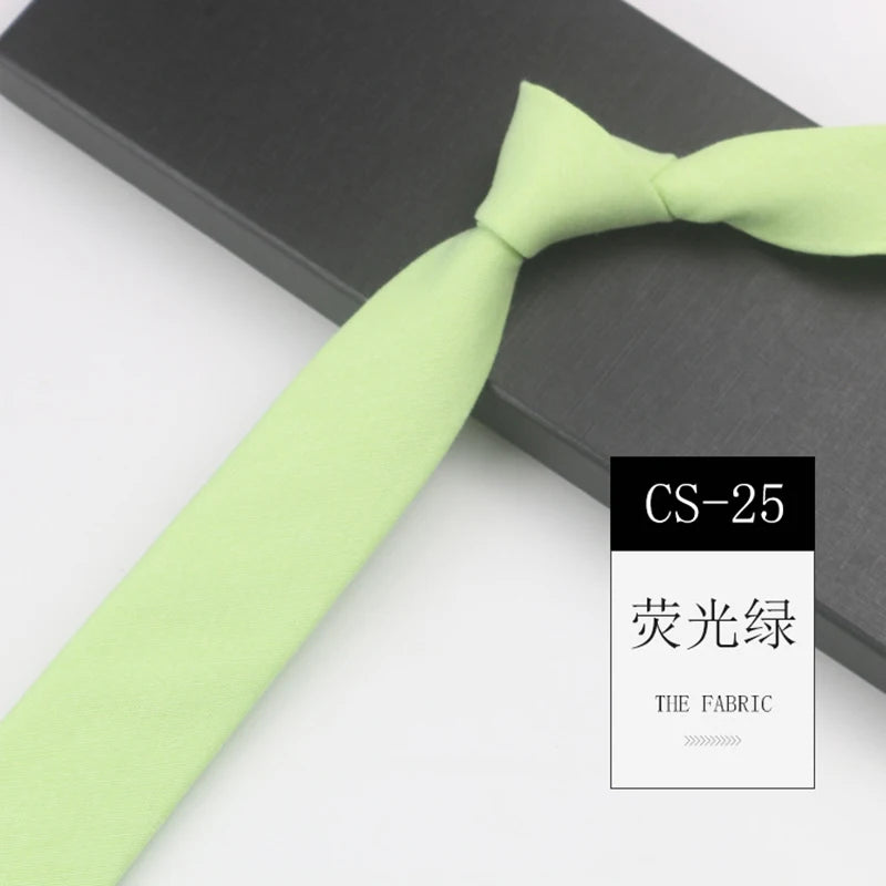 Classic 6cm Solid Navy Brown Neckties For Men Narrow Soft Cotton Neck Ties Casual White Tie Club Party Shirt Accessories Cravat