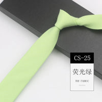 Classic 6cm Solid Navy Brown Neckties For Men Narrow Soft Cotton Neck Ties Casual White Tie Club Party Shirt Accessories Cravat