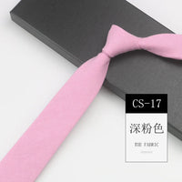 Classic 6cm Solid Navy Brown Neckties For Men Narrow Soft Cotton Neck Ties Casual White Tie Club Party Shirt Accessories Cravat