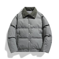 Winter Men's Cotton Jacket, Simple and Pure Color, Loose and Trendy,Versatile,Thickened Cotton Jacket,Stand Collar Cotton Jacket
