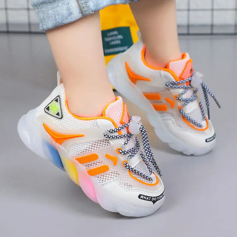 Boys Girls Shoes Summer Casual Mesh Breathable Sneakers 2022 New Trendy Korean Version Fashion Old Shoes