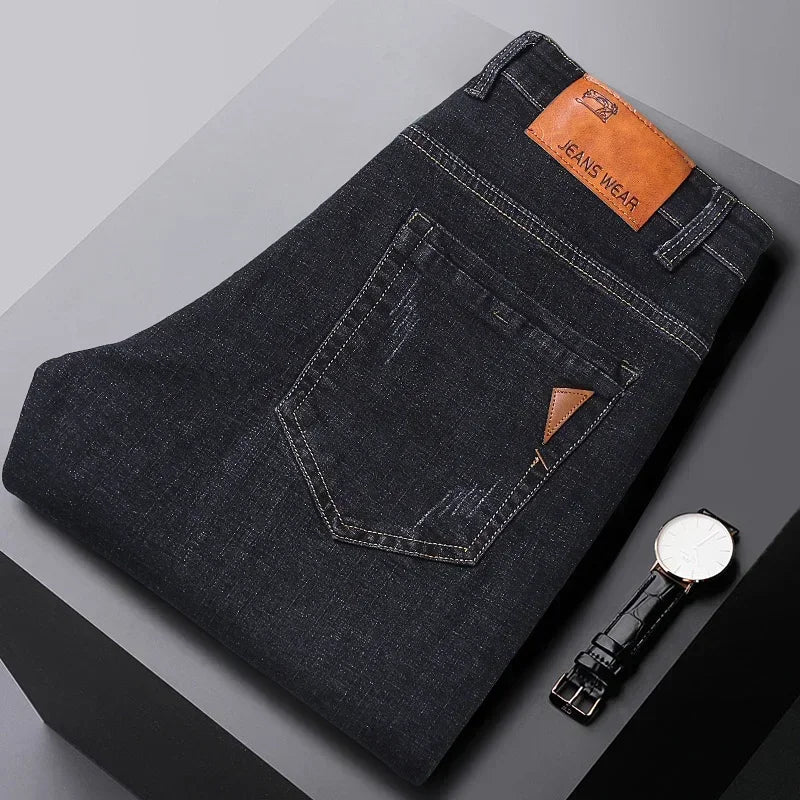 2025 Spring New Mens Slim Fit Classic Skinny Jeans Casual Street Style Casual Mens Skinny Jeans Male Slim Fit Pencil Denim Blue
