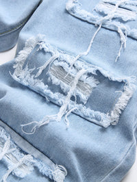 Holes Men Jeans Ankle Length Pants Denim Skinny Ripped Solid Vintage Wash Distressed Slim Fit Pockets 2024 High Street