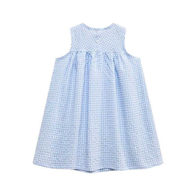 Little maven Girls Sleeveless Dresses Animal Ducks Appliques Children's Party Dresses Summer Children Beach Dresses Vestidos
