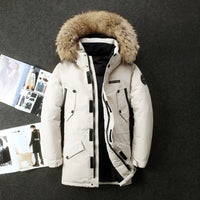 Men Hooded Fur Collar Winter Long Down Jackets Duck Down Coats High Quality Male Outdoor Windproof Warm Casual Winter Jackets