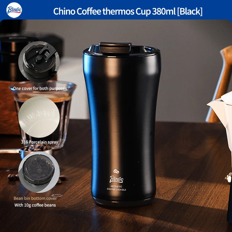 380ml Insulated Coffee Mug Stainless Steel Tumbler Water Thermos Vacuum Flask Mini Water Bottle Portable Travel Mug Thermal Cup