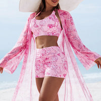 Summer 2026 Swimsuits Tankini Sets Female Swimwear Push Up For Beach Wear Three-Piece Bathing Suits Pool Women's Swimming Suit