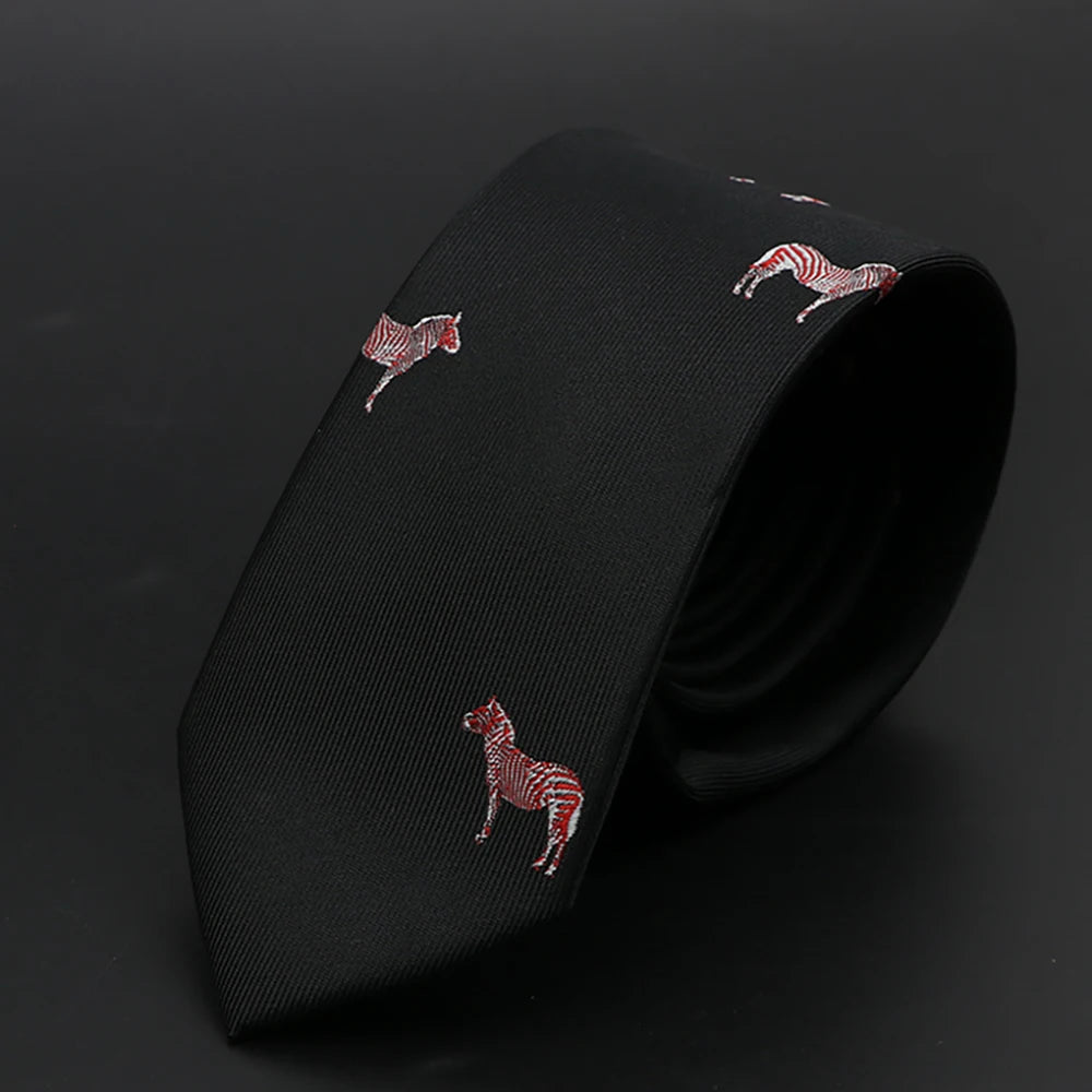 New Men Ties Solid Color Stripe Print Floral 6cm Jacquard Business Neckties Narrow Skinny Tie Wedding Prom Daily Wear Accessory