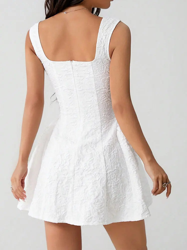 Women's Dresses Summer New Streetwear Fashion Tank Sleeve A-Line Dress Solid Sexy Club Party Female Backless Dresses Clothing