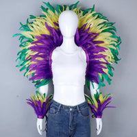Elegant Women's 2-Piece Shawl Set Cosplay Feather Punk Style for Halloween Masquerade Ball Party Carnival New
