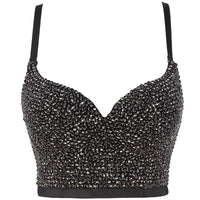 Irene Tinnie Hand-made Pearls Jewel Diamond Bralet Women&#39;s Bustier Bra Wedding Party Corset Cropped Top Vest Plus Size