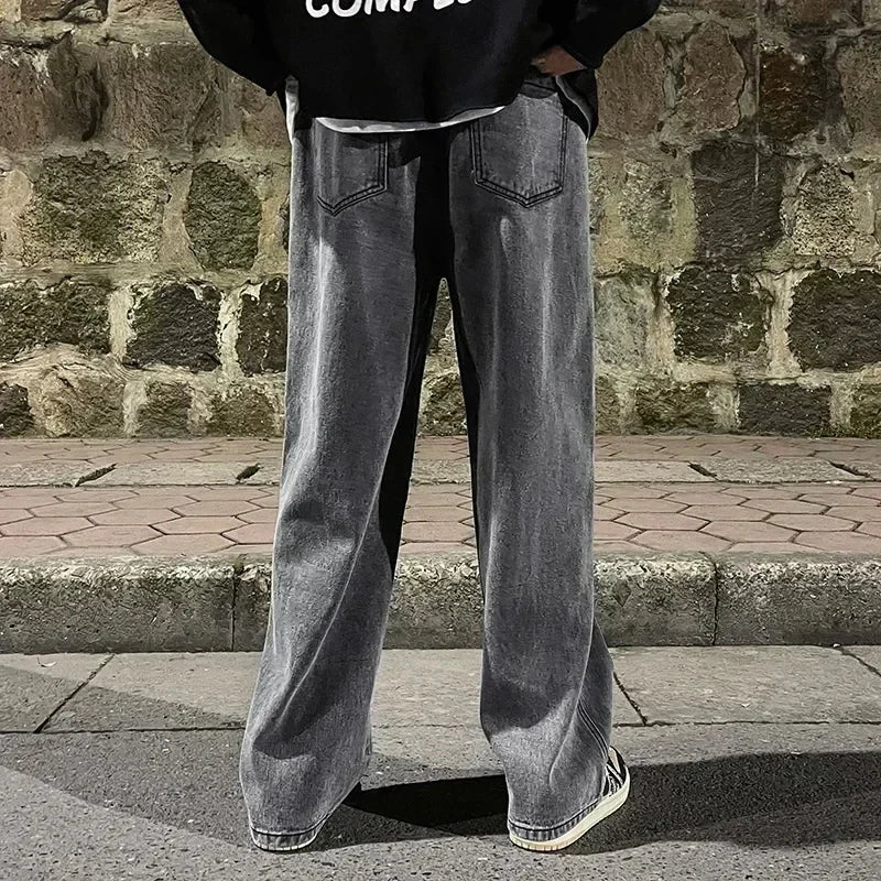 Men's fashionable loose jeans oversized straight leg loose casual denim pants male street wear fashion Y2k wide leg trousers