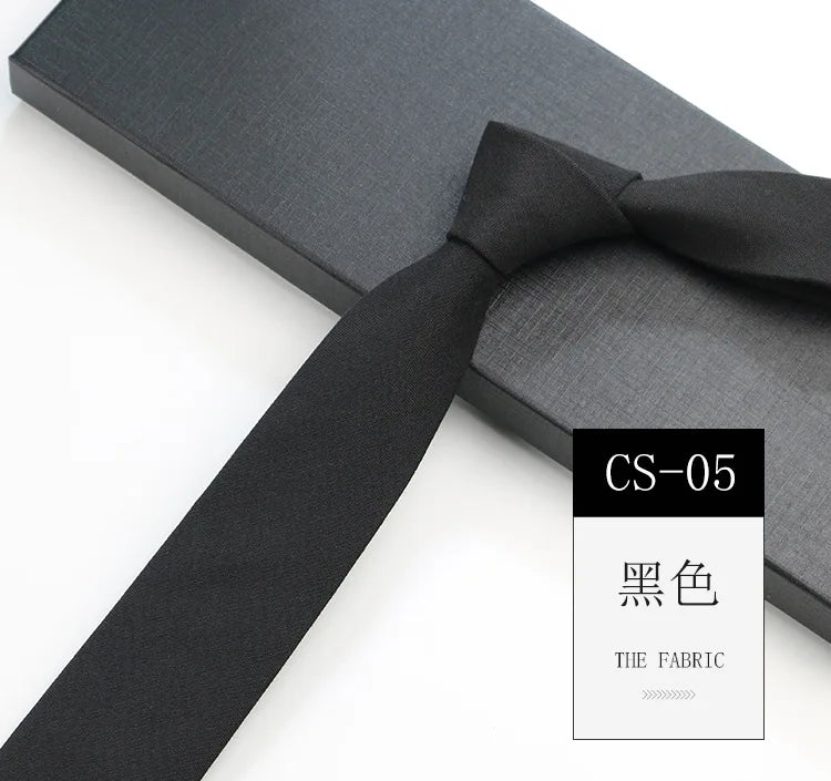 Classic 6cm Solid Navy Brown Neckties For Men Narrow Soft Cotton Neck Ties Casual White Tie Club Party Shirt Accessories Cravat