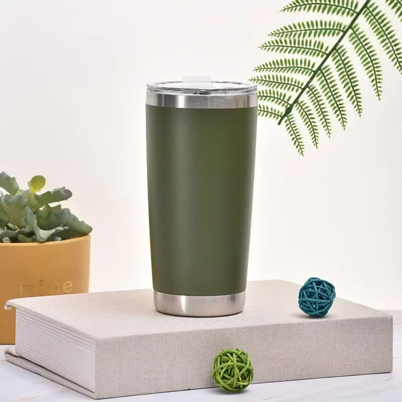 20oz High Color Double Layer Stainless Steel Insulated Cup Car Cup Ice Cream Cup Beer Cup Outdoor Portable Water Cup