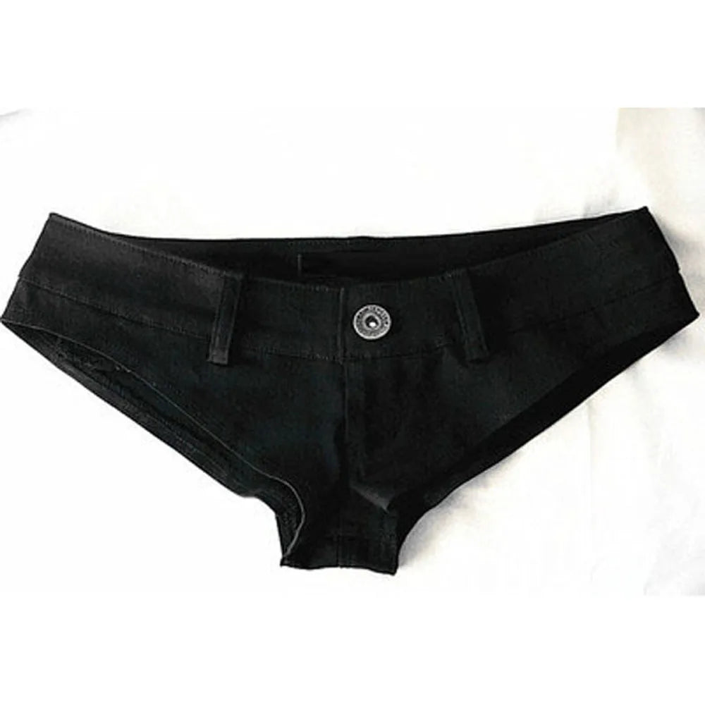 XS-5XL Low Waist Micro Mini Denim Shorts Pole Dance Hot Sexy Clubwear Short Jeans Tanga Pantalon Corto Mujer Thongs Lingerie