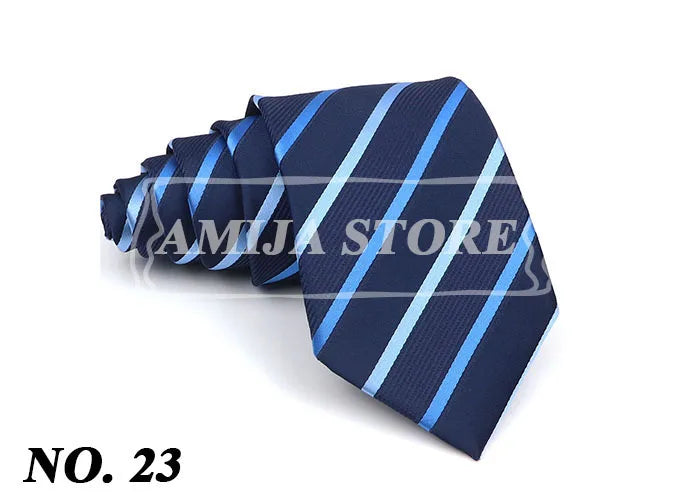 New Striped Tie Men's 8cm Ties Business New Year Gift Classical Necktie Office Accessories Men Costume Daily Wear Wedding Party