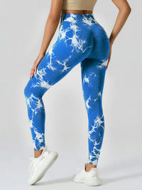 Seamless Tie-Dye Yoga Pants High Waist Peach Booty Leggings for Women - Print Workout Tights Butt Lifting Fitness Cross-Border