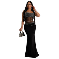 Fashion Women's Hot Diamond Mesh Dresses Summer New Sexy Transparent Lace Party Elegant Female Maxi Dress 2025
