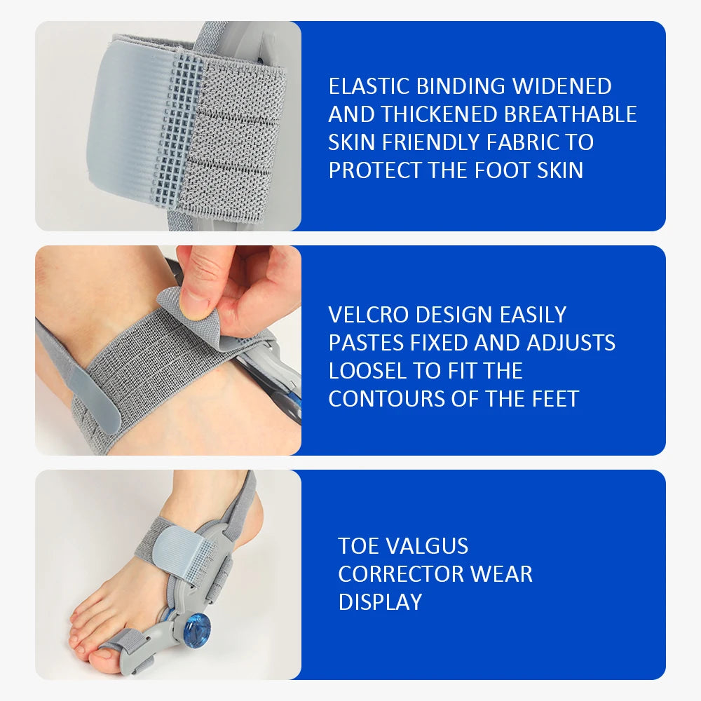 Bunion Corrector Toe Separator Foot Hallux Valgus Braces Orthotics Feet Bone Adjuster Correction Toe Straightener Foot Care Tool