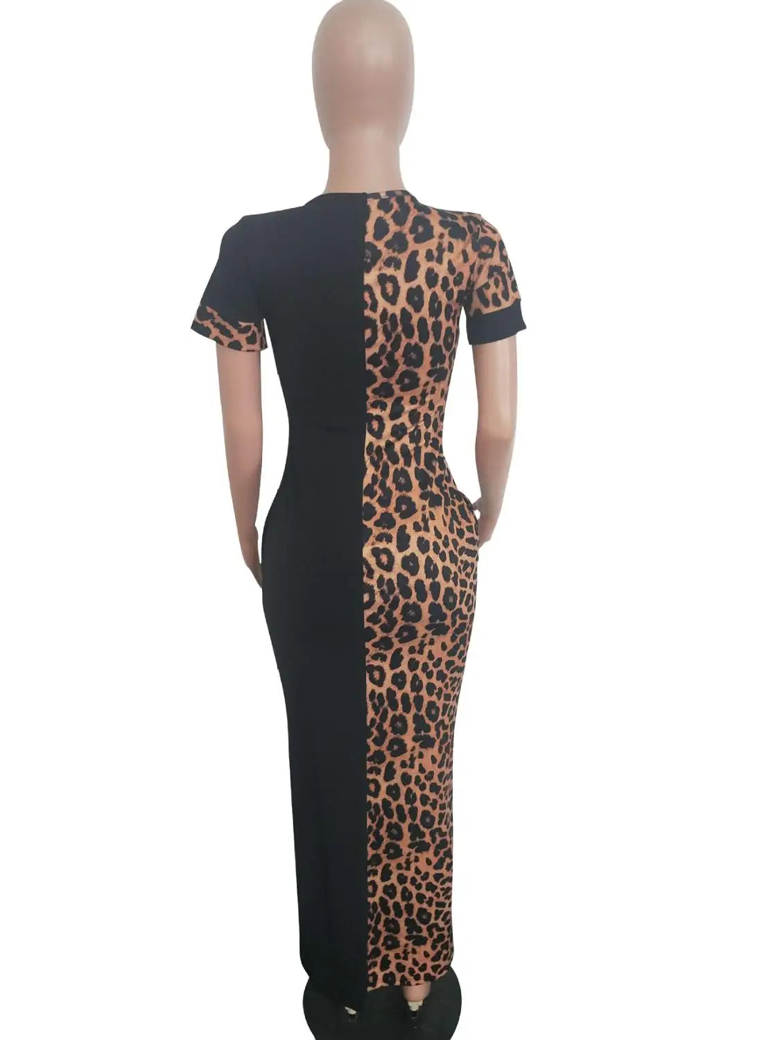 2019 Autumn Summer Women Fashion Leopard Print Bodycon Long Maxi Dress Sexy Club Party Dresses Vestidos  GLLD8600