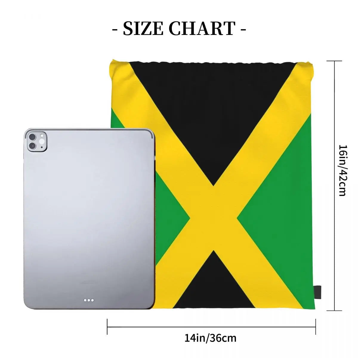 Jamaica Flag Backpacks Casual Portable Drawstring Bags Drawstring Bundle Pocket Sundries Bag Book Bags For Man Woman Students