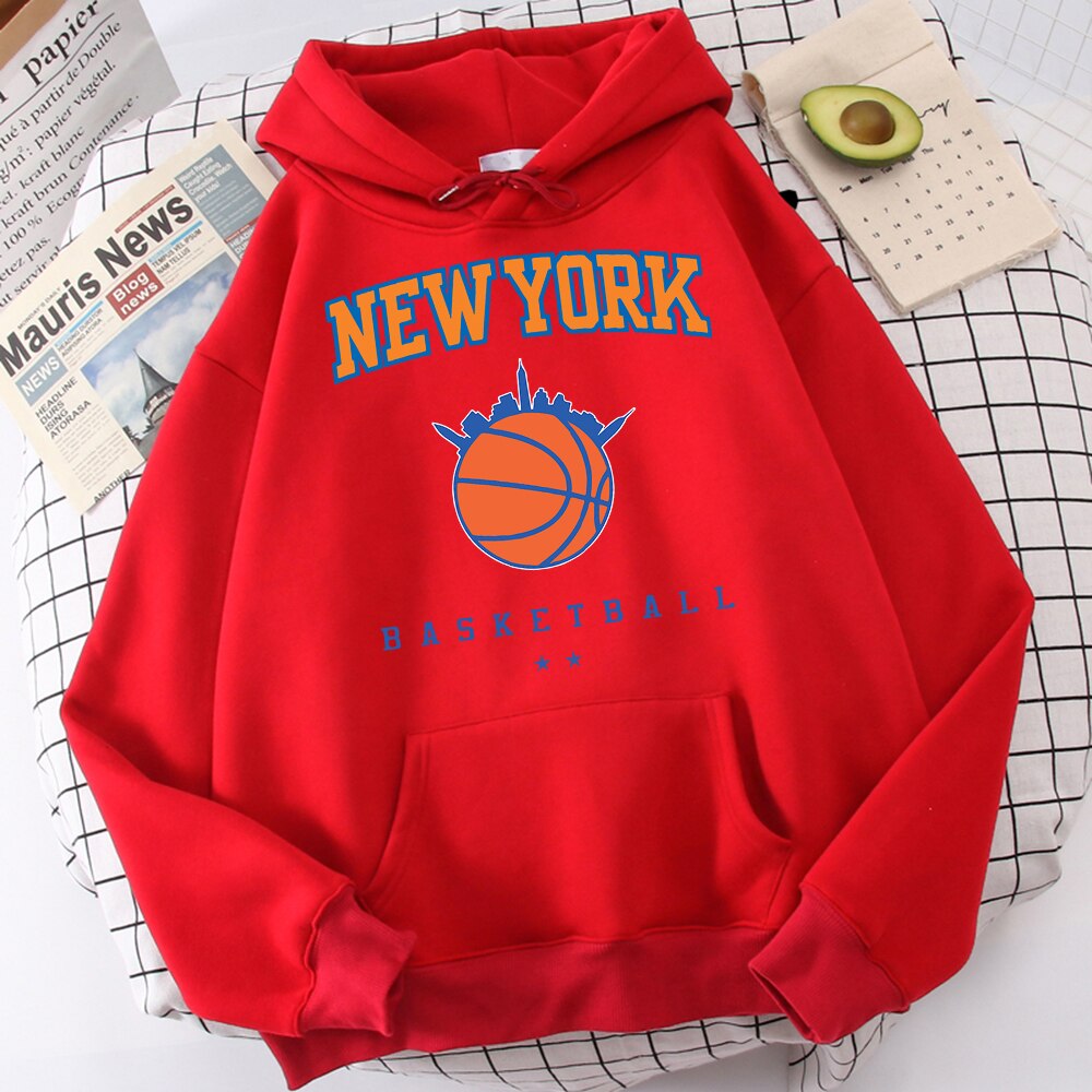 Male Casual Fashion Hoodies Cool Print Hip Hop Sweatshirt New York Basketball Funny Hooded Fleece Men&#39;s Soft Harajuku Pullover