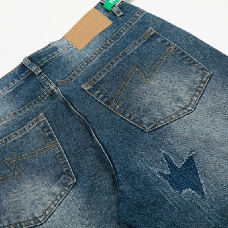 Spring Summer New Fashion Casual Hip Hop Softened Denim Straight Leg Pants High Street Men Women Loose Comfortable Jeans