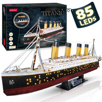 CubicFun 3D Puzzles Ship from PL/US/RU LED Flying Dutchman Pirate Ship Model Queen Anne Revenge Sailboat Titanic Ship Jigsaw