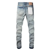 Men's Skinny Denim Jeans 2025 New Streetwear Distressed Painted Repair Low-Rise Brand Pants for Casual Style